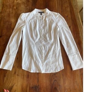White House Black Market, white button up blouse size 12